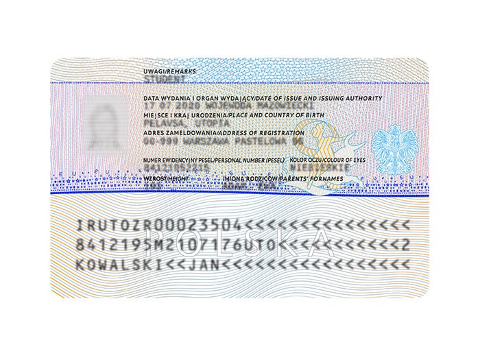 Explore our "Fake Poland Residence Permit PSD Template" in this detailed product photo. This virtual file is visibly represented, allowing you to see its features and design before use.